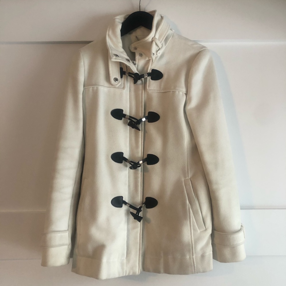 BCBG Maxazria Winter White Toggle Peacoat